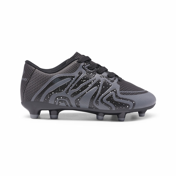 Boys & Girls Soccer Cleats - BLACK DARK GREY WHITE - 5